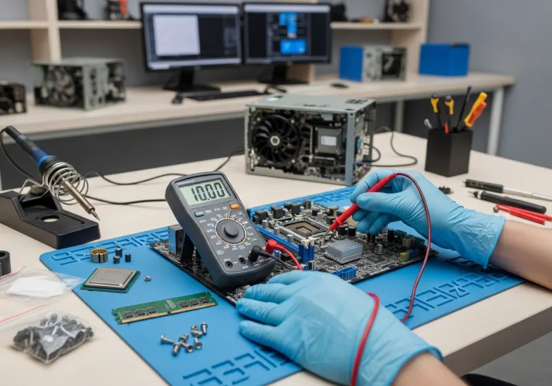 Illustrative desktop computer diagnostic testing